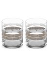 Michael Wainwright Truro Platinum 2-piece Double Old Fashioned Glass Set In Clear/platinum