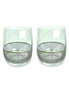 Michael Wainwright Set Of 2 Panthera Glass Rock Glasses In Gray