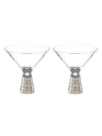 Michael Wainwright Truro Platinum 2-piece Martini Glass Set In Grey