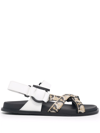 Ferragamo Open-toe Buckled Sandals In Weiss