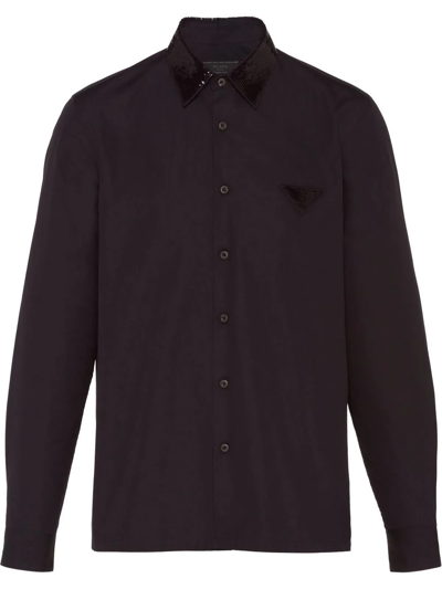 Prada Sequin-embellished Shirt In Schwarz