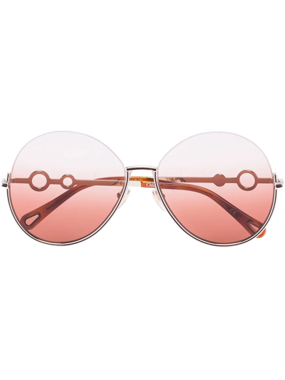 Chloé Sofya Round-frame Sunglasses In Braun