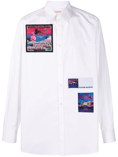 Valentino Water Nights Shirt With Applications In White