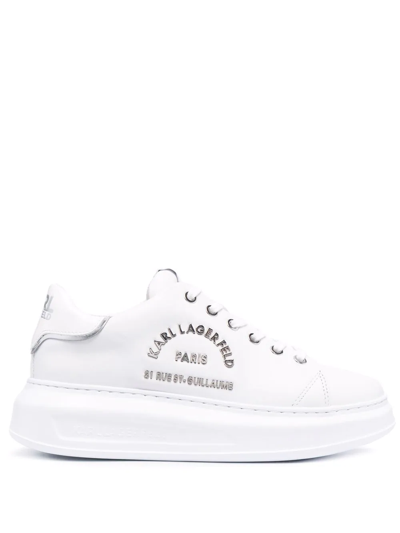 Karl Lagerfeld Logo Low-top Sneakers In Weiss
