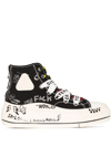 R13 Double Grommet Kurt Flatform Sneakers In Black