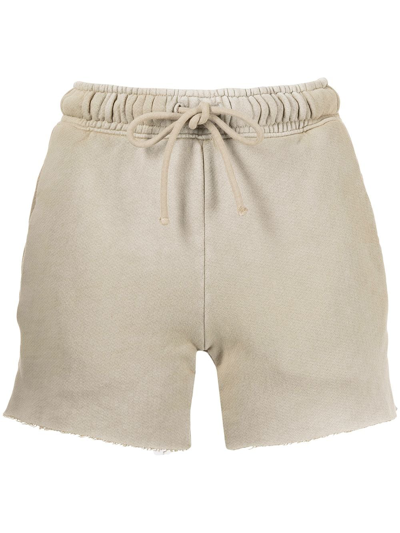 Cotton Citizen Faded French Cotton-terry Shorts In 黄色