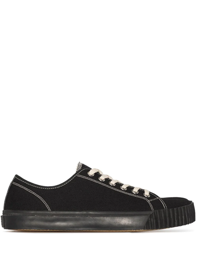 Maison Margiela Tabi Split-toe Cotton-canvas Trainers In Black
