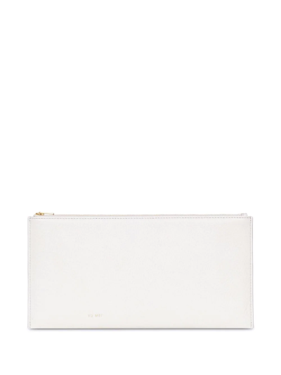 Yu Mei Adrian Leather Envelope Clutch In White