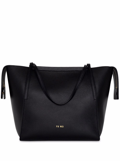 Yu Mei Claudia Leather Tote Bag In Black