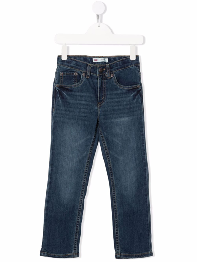 Levi's Straight-leg Dark-wash Jeans In 蓝色