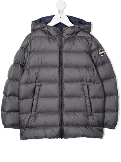 Colmar Grey Jacket For Baby Boy With Logo In Blue