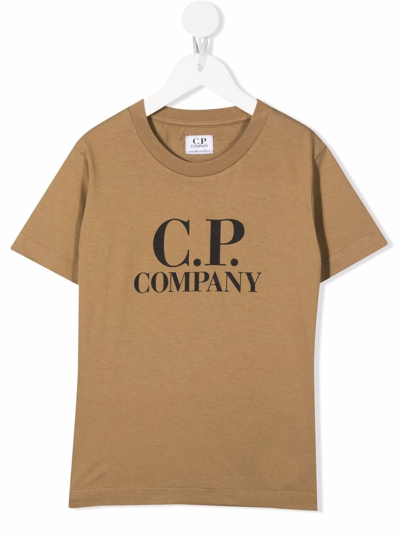 C.p. Company Logo-print T-shirt In 褐色