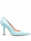 Liu •jo Light Blue High Pump In Leather In 蓝色