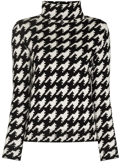 PERFECT MOMENT HOUNDSTOOTH PATTERN TURTLENECK JUMPER