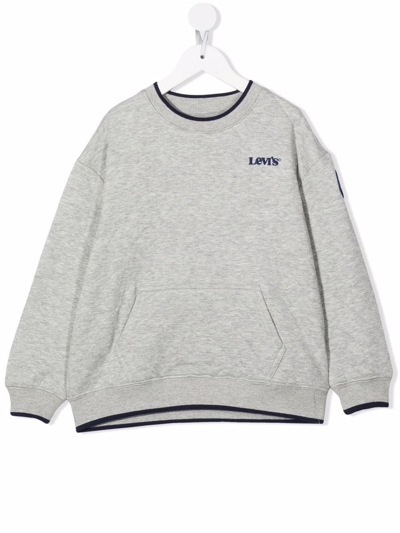 Levi's Teen Embroidered Logo Jersey Sweatshirt In Grey