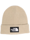 THE NORTH FACE LOGO-PATCH RIB-KNIT BEANIE