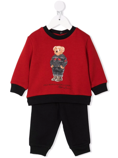 Polo Ralph Lauren Babies' Polo Bear Cotton-blend Tracksuit In Black