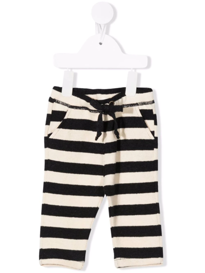 Zhoe & Tobiah Babies' Stripe-print Cotton Leggings In Neutrals