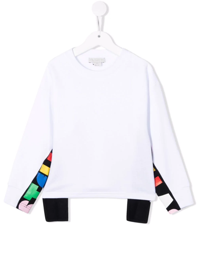 Stella Mccartney Kids' Logo-print Sleeve Sweatshirt In White