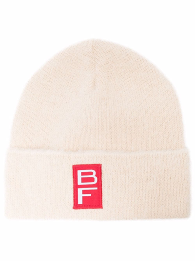 BY FAR LOGO-PATCH BRUSHED-EFFECT BEANIE