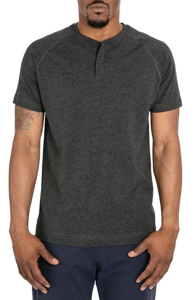 Public Rec Go-to Short Sleeve Performance Henley In Grey