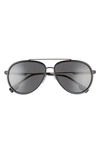 Burberry 59mm Aviator Sunglasses In Black/ Dark Grigio