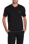 Robert Graham Damien Short Sleeve V-neck T-shirt In Black