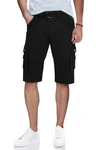X-ray Men's Big And Tall Belted Double Pocket Cargo Shorts In Black