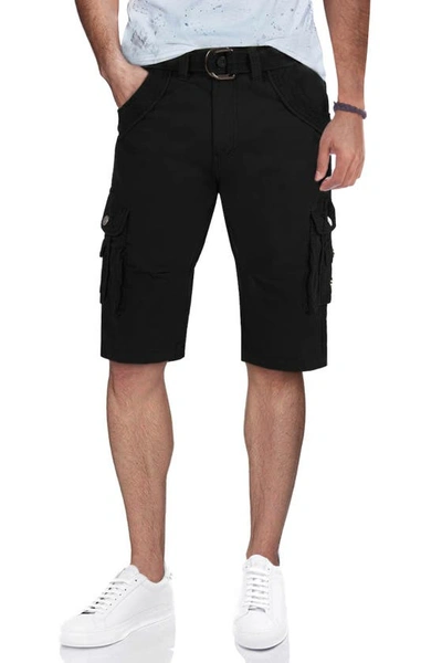 X-ray Men's Big And Tall Belted Double Pocket Cargo Shorts In Black