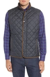 Peter Millar Essex Water Repellent Quilted Traveler Vest In Black