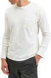 Ben Sherman Beatnik Garment Dyed Long Sleeve T-shirt In White