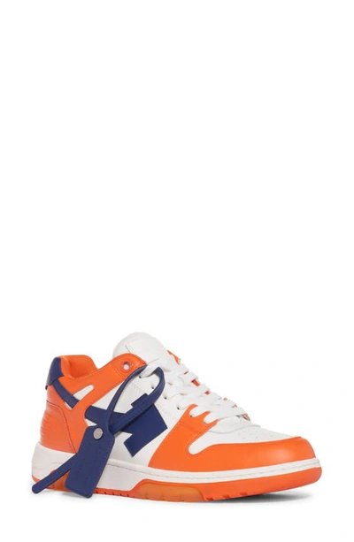 Off-white Out Of Office White And Orange Leather Sneakers