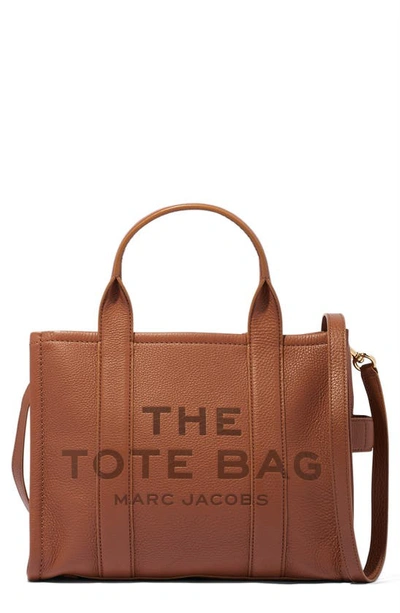 Marc Jacobs Small Leather Traveler Tote In Argan Oil