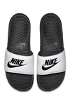 Nike Benassi Jdi Slide Sandal In 100 White-black