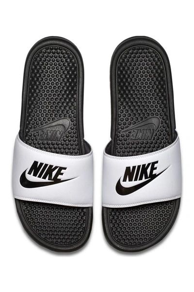 Nike Benassi Jdi Slide Sandal In 100 White-black