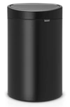 Brabantia Touch Top Trash Can In Matte Black