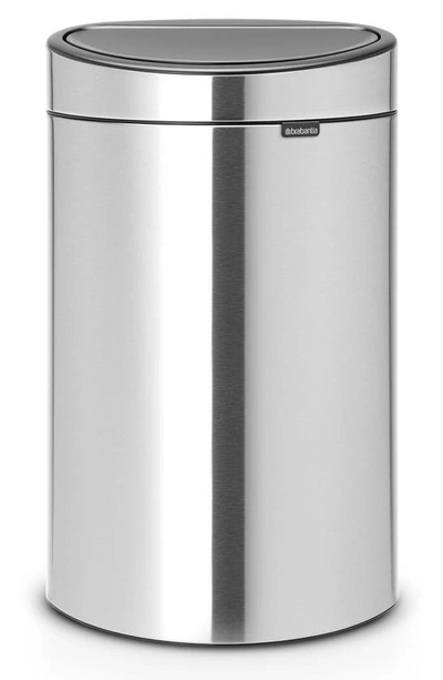Brabantia Touch Top Extra Large Trash Can In Metallic Gray