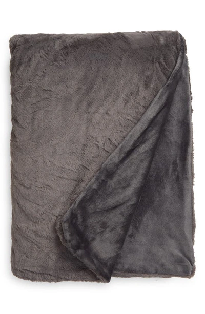 Unhide Cuddle Puddles Plush Throw Blanket In Charcoal Charlie