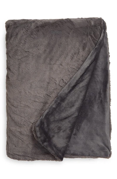 Unhide Cuddle Puddles Plush Throw Blanket In Charcoal