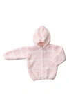 Angel Dear Babies' Stripe Chenille Hooded Jacket In Pink