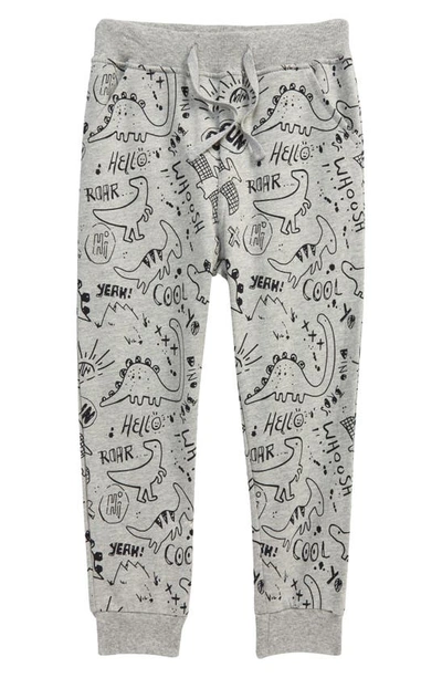 Denim Bay Kids' Cartoon Dinosaur Sweatpants In Light Grey