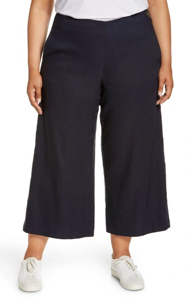 Vince Women's Cropped Wide-leg Trousers In Coastal Blue