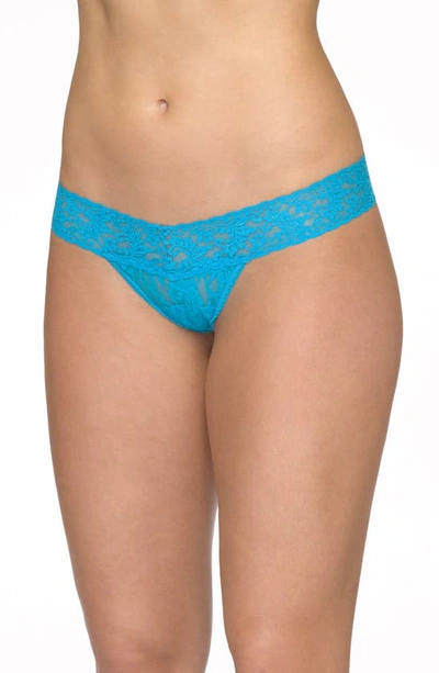Hanky Panky Low Rise Thong In Tempting Turquoise Blue