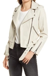 Allsaints Balfern Leather Biker Jacket In White