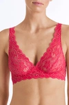 Hanro Luxury Moments Soft Cup Lace Bra In Geranium