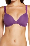 Natori 'pure Luxe' Underwire T-shirt Bra In Bellflower / Vivid Plum