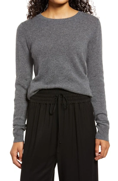 Nordstrom Cashmere Crewneck Sweater In Grey Dark Heather
