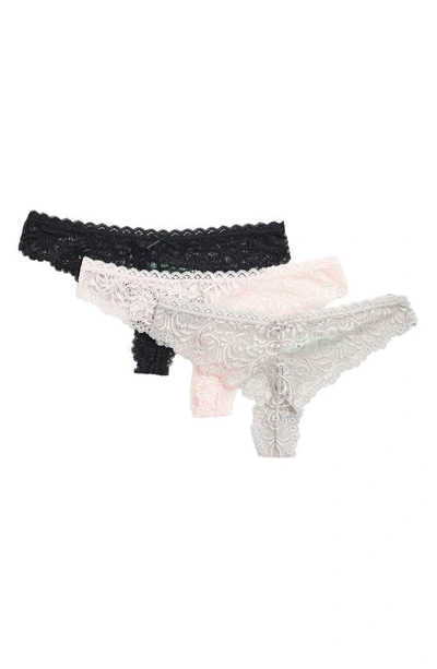 HONEYDEW INTIMATES HONEYDEW 3-PACK LACE THONG,11270