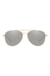 Michael Kors 56mm Aviator Sunglasses In Silver Mirror
