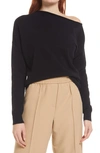 Nordstrom Off The Shoulder Cashmere Sweater In Black